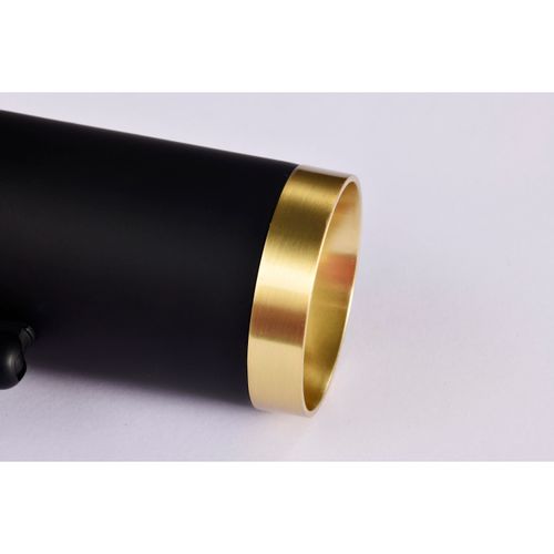 Main product image of 12 Watt LED Small Cylindrical Track Head 3000K Matte Black and Brushed Brass Finish