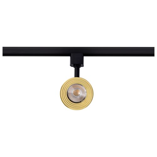 Main product image of 12 Watt LED Cinch Track Head 3000K Matte Black and Brushed Brass Finish