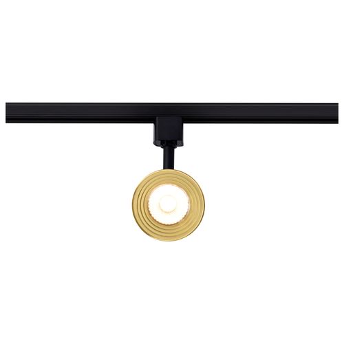 Main product image of 12 Watt LED Cinch Track Head 3000K Matte Black and Brushed Brass Finish