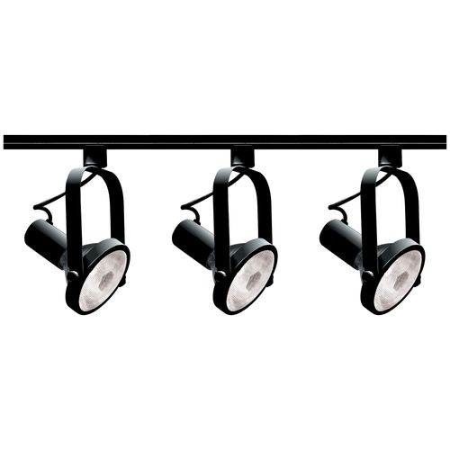 Main product image of 3 Light PAR30 Gimbal Ring Track Kit 4 foot Track Black