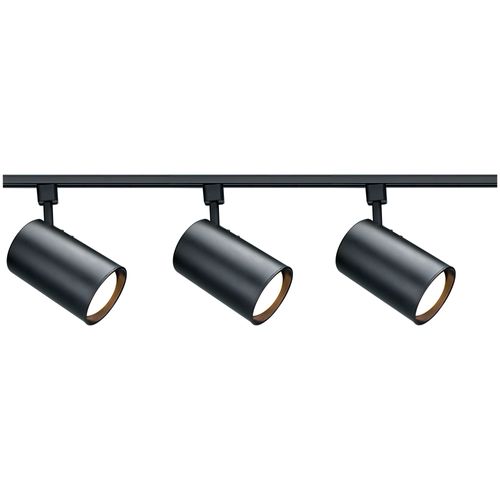 Main product image of 3 Light R30 Straight Cylinder Track Kit 4 foot Track Black