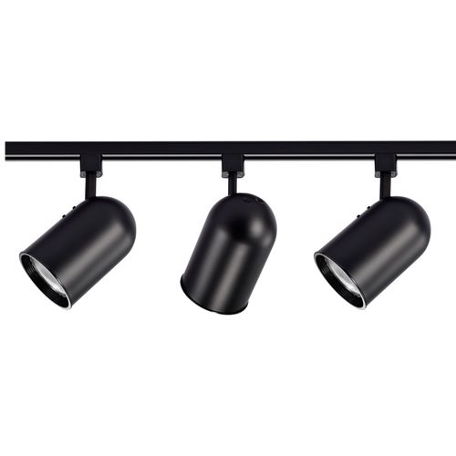 Main product image of 3 Light R30 Bullet Cylinder Track Kit 4 foot Track Black