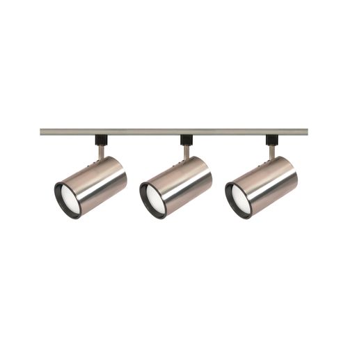 Main product image of 3 Light R30 Straight Cylinder Track Kit 4 foot Track Brushed Nickel