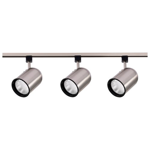 Main product image of 3 Light R30 Bullet Cylinder Track Kit 4 foot Track Brushed Nickel