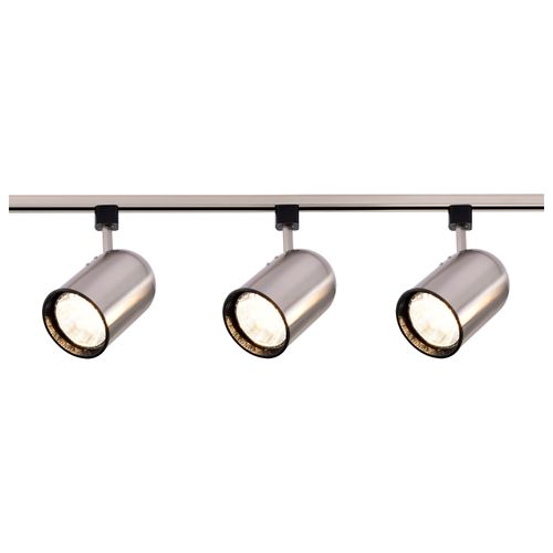 Main product image of 3 Light R30 Bullet Cylinder Track Kit 4 foot Track Brushed Nickel
