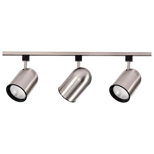 Main product image of 3 Light R30 Bullet Cylinder Track Kit 4 foot Track Brushed Nickel