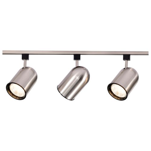 Main product image of 3 Light R30 Bullet Cylinder Track Kit 4 foot Track Brushed Nickel