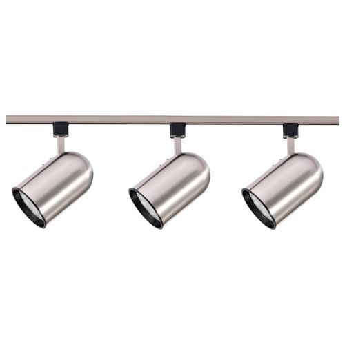 Main product image of 3 Light R30 Bullet Cylinder Track Kit 4 foot Track Brushed Nickel