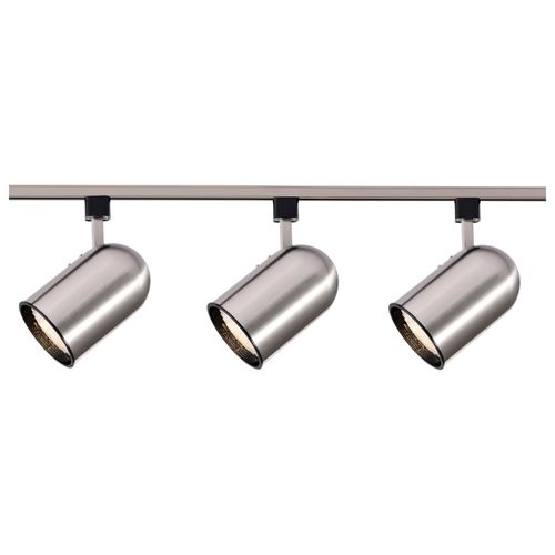 Main product image of 3 Light R30 Bullet Cylinder Track Kit 4 foot Track Brushed Nickel