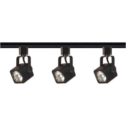 Main product image of 3 Light MR16 Square Track Kit 4 foot Track Line Voltage Black