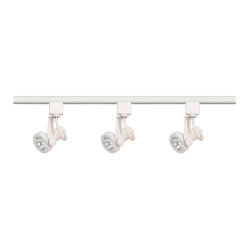 Main product image of 3 Light MR16 Gimbal Ring Track Kit 4 foot Track Line Voltage White