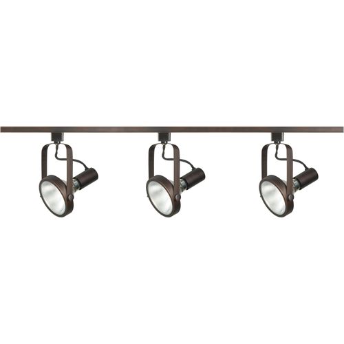 Main product image of 3 Light PAR30 Gimbal Ring Track Kit 4 foot Track Russet Bronze