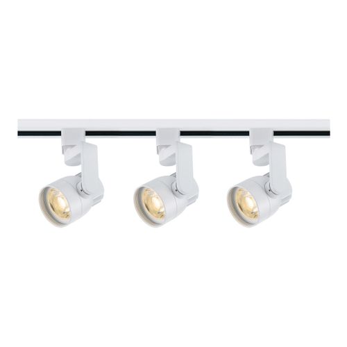 Main product image of Track Lighting Kit 12 Watt LED 3000K 4 foot Track 36 degree Round shape w/ angle arm White finish