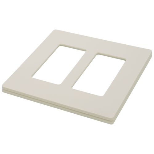 Main product image of Claro 2 Gang Wall Plate for Decorator/Rocker Switches, Satin (Biscuit)