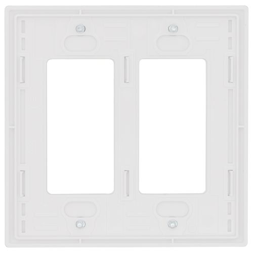 Main product image of Claro 2 Gang Wall Plate for Decorator/Rocker Switches, Satin (Snow)
