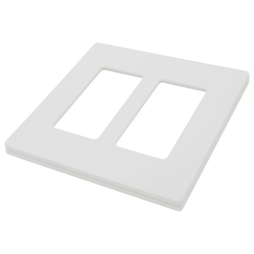 Main product image of Claro 2 Gang Wall Plate for Decorator/Rocker Switches, Satin (Snow)