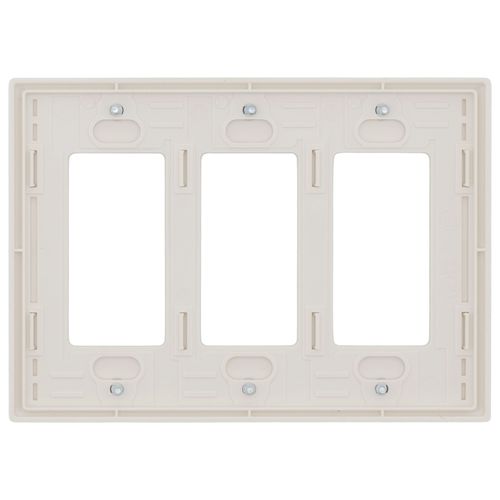 Main product image of Claro 3 Gang Wall Plate for Decorator/Rocker Switches, Satin (Biscuit)