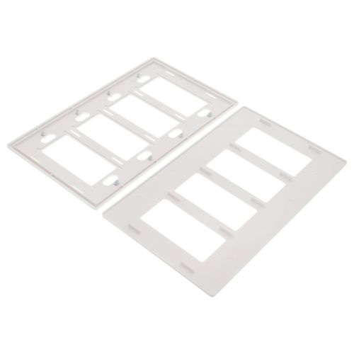 Main product image of Claro 4 Gang Wall Plate for Decorator/Rocker Switches, Satin (Architectural White)