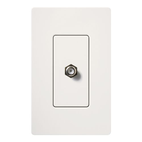 Main product image of Claro Coaxial Cable Jack, Fits Decorator-Style Wall Plates, SC-CJ-SW, Snow