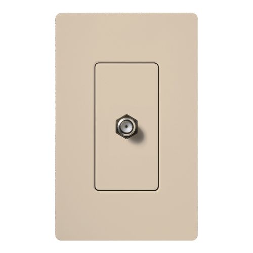 Main product image of Claro Coaxial Cable Jack, Fits Decorator-Style Wall Plates, SC-CJ-TP, Taupe