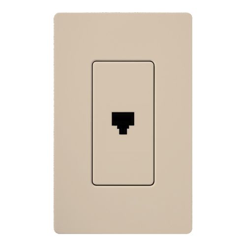 Main product image of Claro Telephone Jack, Fits Decorator-Style Wall Plates, SC-PJ-TP, Taupe