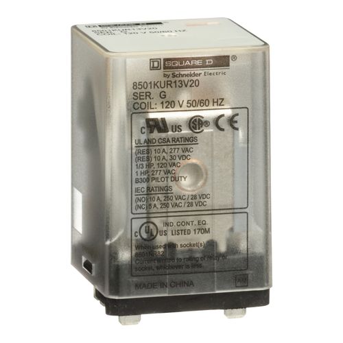 Main product image of Relay, Harmony 8501K, 3PDT, 3NO/3NC, 10A, 8501KUR13V20