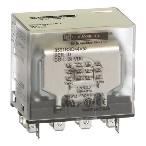 Main product image of Relay, 14-Blade, 4NO/4NC, 15A, 24 VDC Coil, 8501RSD44V53