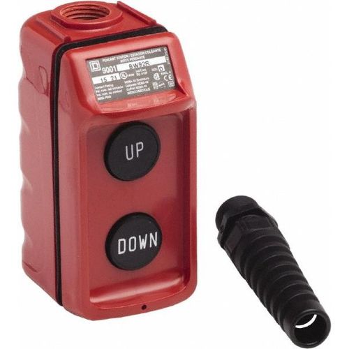 Main product image of Pendant Control Station, Momentary, 4NO, Up & Down 2 Pushbutton Operators, Flush Push Button Operator, 1, 3, 3R, 4 & 4X NEMA Rating, Red, 9001BW92R