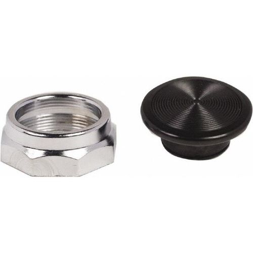 Main product image of Extended Mushroom Head Pushbutton Switch 1-3/8" Snap-In Knob Black, Round Button, Nonilluminated, 9001K16B