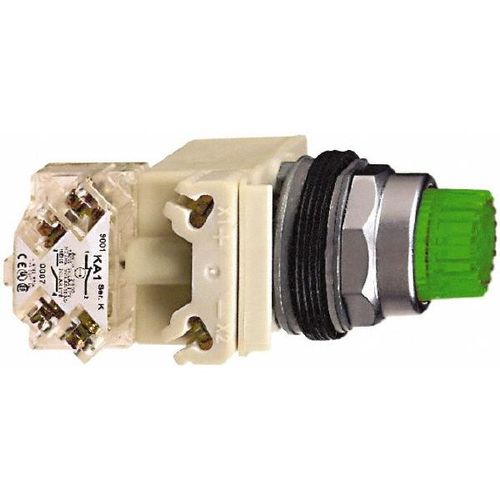 Main product image of Push-Button Switch, 30 mm Mounting Hole Dia, Momentary, NC/NO, 600VAC, Illuminated, Incandescent, 9001K2L35GH13