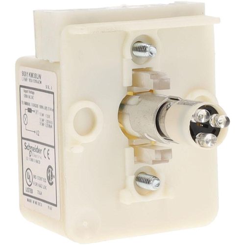 Main product image of 120 VAC, 120 VDC White Lens LED Light Module, 9001KM38LW