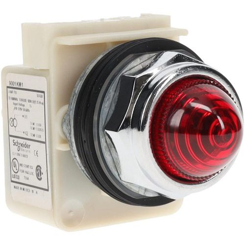 Main product image of 120 V Red Lens Incandescent Pilot Light Round Lens, Screw Clamp, 9001KP1R9