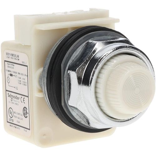 Main product image of 120 V White Lens LED Indicating Light, Screw Clamp, 9001KP38LWW31