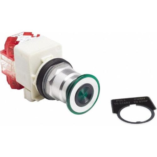 Main product image of Push-Button Switch, 30 mm Mounting Hole Dia, Maintained & Momentary, NC/NO, 600VAC, 9001KR8P1GH25
