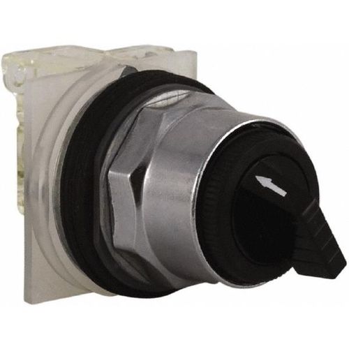 Main product image of 2 Position Selector Switch, Maintained (MA), 600V, 10 Amp, Black Knob & Push Button NEMA1, 12, 13, 2, 3, 3R, 4 & 6, 9001KS11BH1