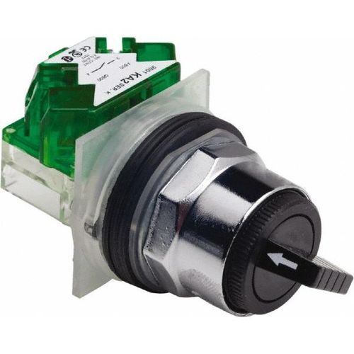 Main product image of 2 Position Selector Switch, Maintained (MA), 600V, 10 Amp, Black Knob & Push Button NEMA1, 12, 13, 2, 3, 3R, 4 & 6, 9001KS11BH5