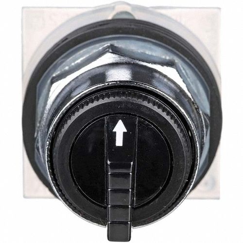 Main product image of Selector Switch, 3 Positions, Momentary (MO), 600V, Black Knob & Push Button, 9001KS52B
