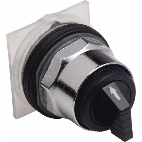 Main product image of Selector Switch, 3 Positions, Momentary (MO), 600V, Black Knob & Push Button, 9001KS56B