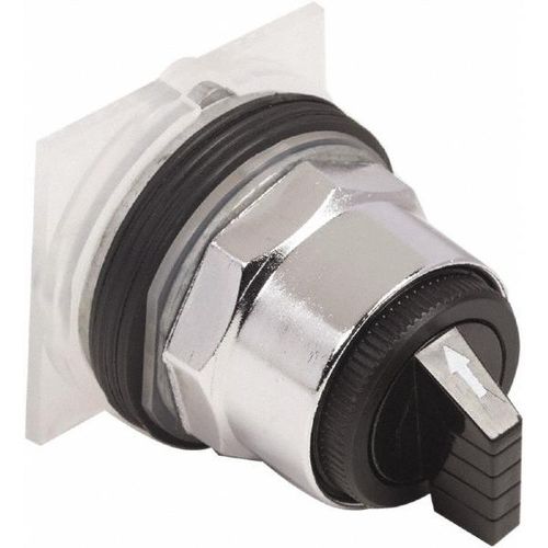 Main product image of Selector Switch, 3 Positions, Momentary (MO), 600V, Black Knob & Push Button, 9001KS63B
