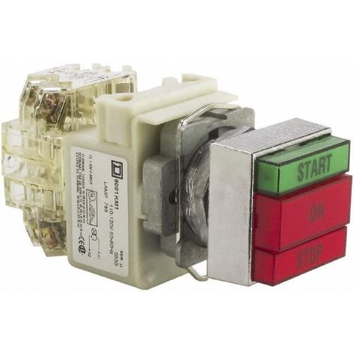 Main product image of Push-Button Switch, 30 mm Mounting Hole Dia, Momentary, 2NO/2NC, 110 to 120V, Illuminated, 9001KXRG117