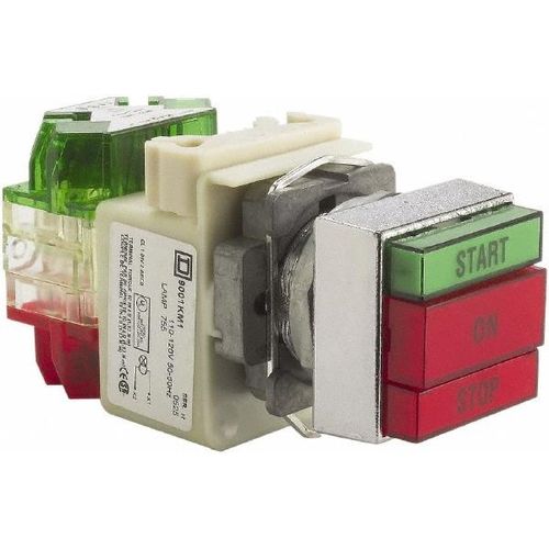 Main product image of Push-Button Switch, 30 mm Mounting Hole Dia, Momentary, NO/NC, 110 to 120V, Illuminated, 9001KXRG137