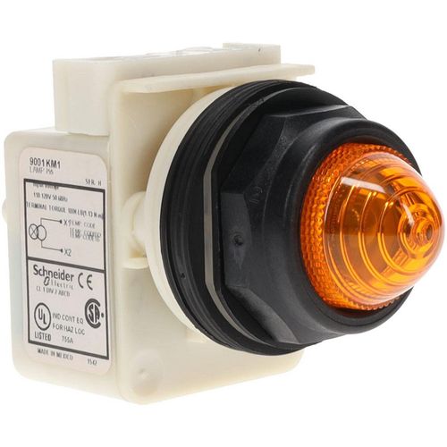 Main product image of 120 VAC White Lens Incandescent Pilot Light, Screw Clamp, 9001SKP1A9