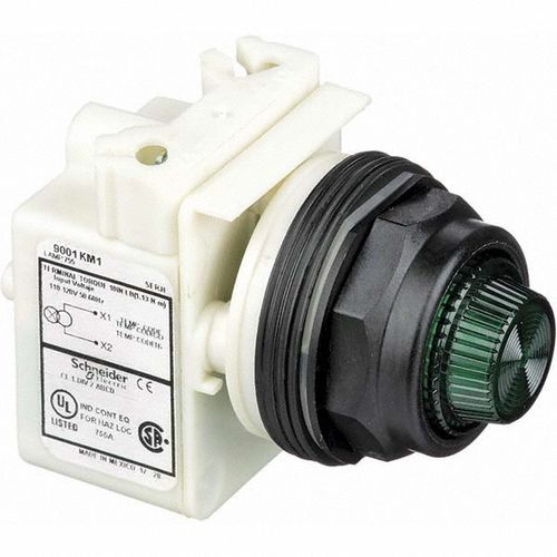 Main product image of 110 VAC at 50/60 Hz via Transformer, 120 VAC at 50/60 Hz via Transformer Green Lens Indicating Light, 9001SKP1G31