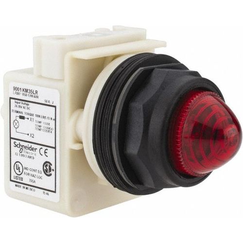 Main product image of 24 VAC/DC Red Lens LED Pilot Light, 9001SKP35LRR9