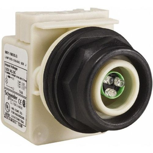 Main product image of 120 V LED Indicating Light Round Lens, Screw Clamp, Corrosion/Dust/Oil Resistant, 9001SKP38LG
