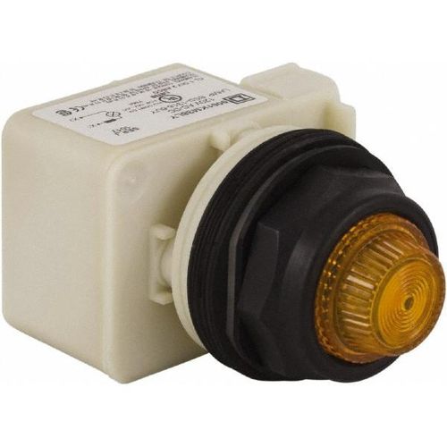 Main product image of 120 V Amber Lens LED Indicating Light Round Lens, Screw Clamp, Corrosion/Dust/Oil Resistant, 9001SKP38LYA31