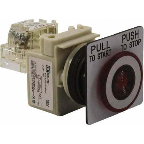 Main product image of Push-Button Switch, 30 mm Mounting Hole Dia, Maintained, NC/NO, 120VAC, 9001SKR9P1RH13