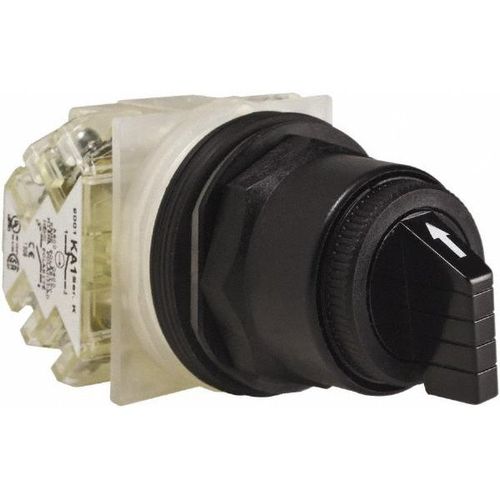 Main product image of 3 Position Selector Switch, Maintained (MA), 600Vac, 10 Amp, Black Knob & Push Button NEMA1, 12, 13, 2, 3, 3R, 4, 4X & 6, 9001SKS46BH2