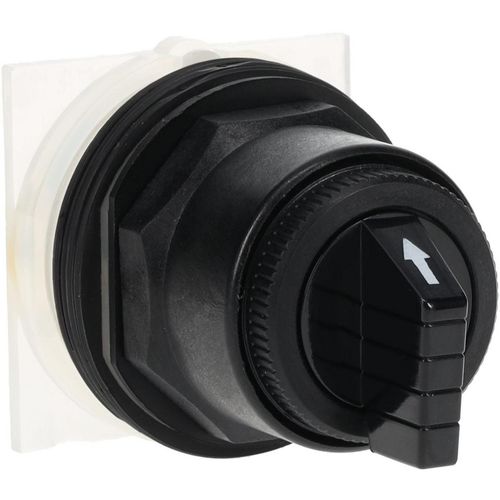 Main product image of Selector Switch, 3 Positions, Momentary (MO), Black Knob & Push Button, 9001SKS52B