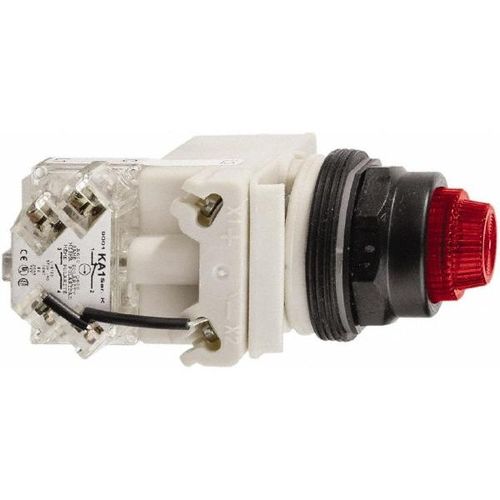 Main product image of 24 V Red Lens LED Press-to-Test Indicating Light Octagonal Lens, Screw Clamp, Vibration Resistant, 9001SKT35LRR31